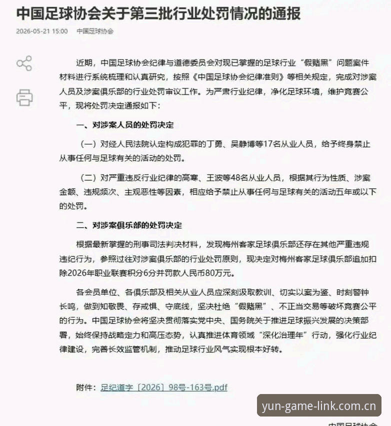 云体育直播流畅安装失败 足协第三批禁足名单最新动态:65人受罚,行业整顿再升级